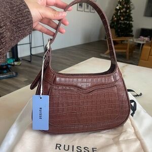 RUISSE- Freya Shoulder Bag Purse Croc new